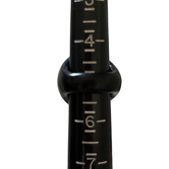 Black Bakelite Statement Dome Ring Size 5 - Picture 6 of 6